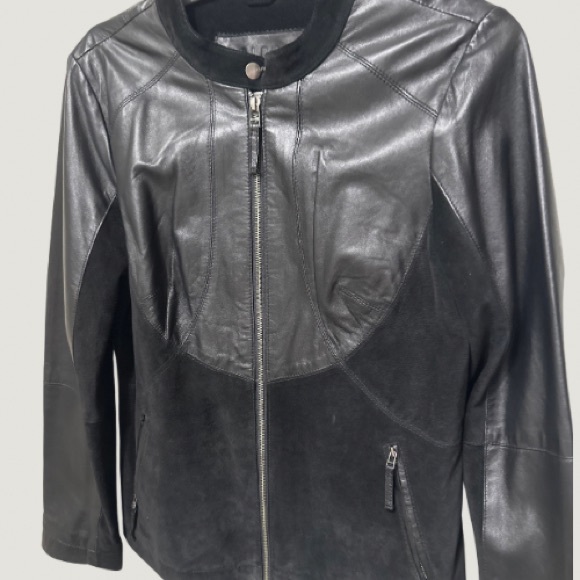 Chic Tribal Womens Black Leather & Suede Moto
Zip Jacket - Picture 8 of 9